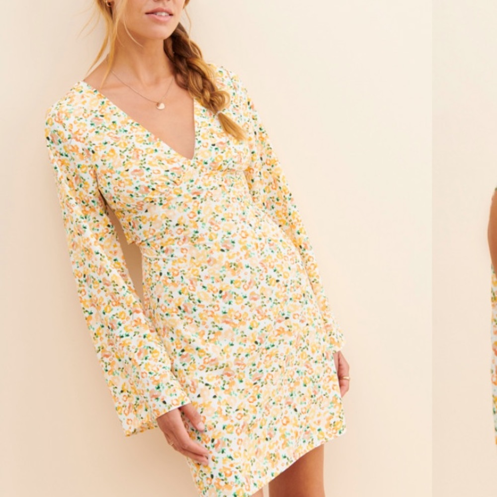 Floral tie back mini dress